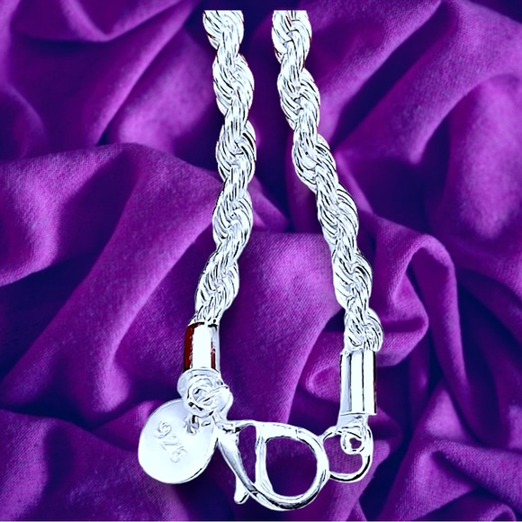 Sterling Silver bracelet Twist Rope Bracelet Chain New - Picture 6 of 14